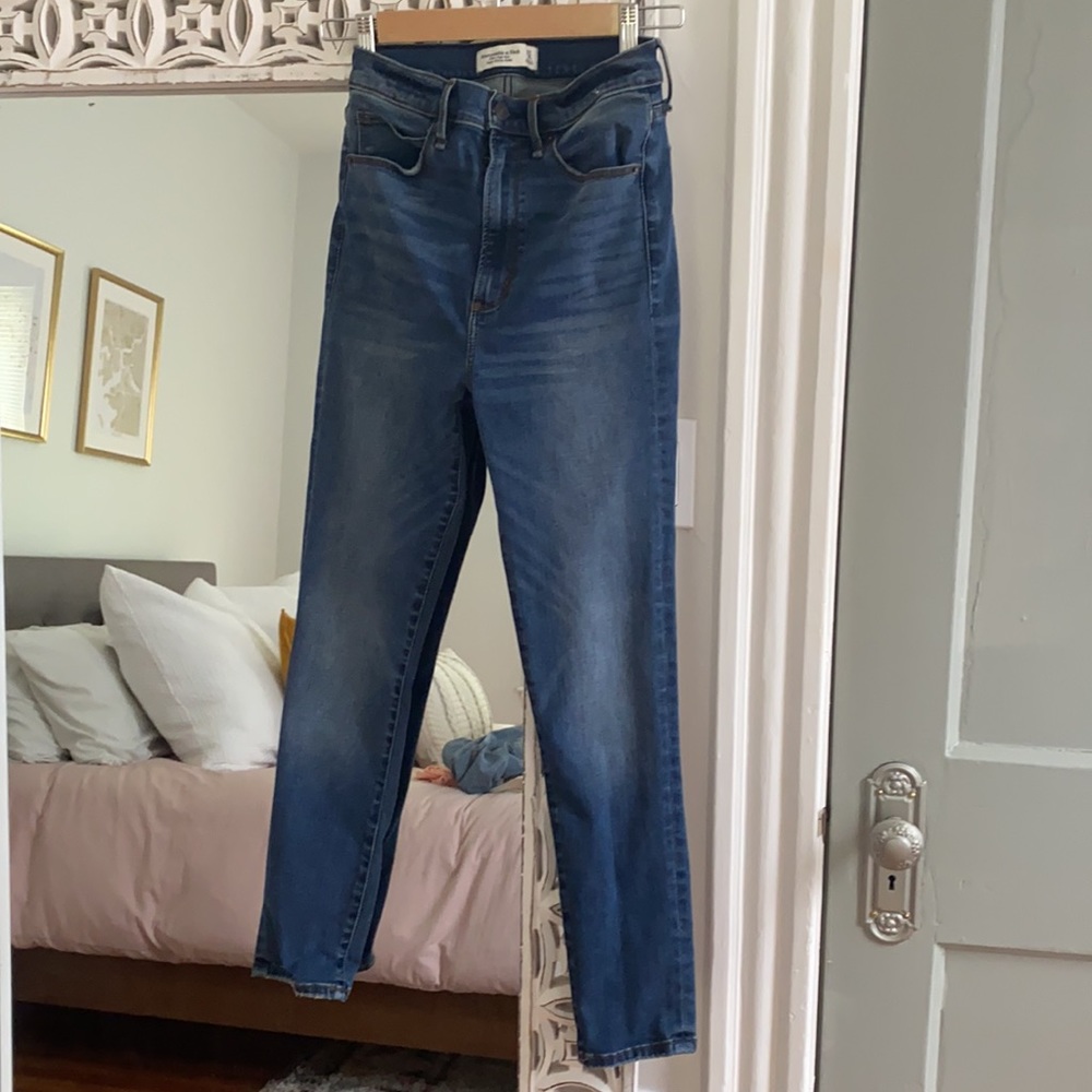 A&F Ultra High Rise Super Skinny Ankle Jeans